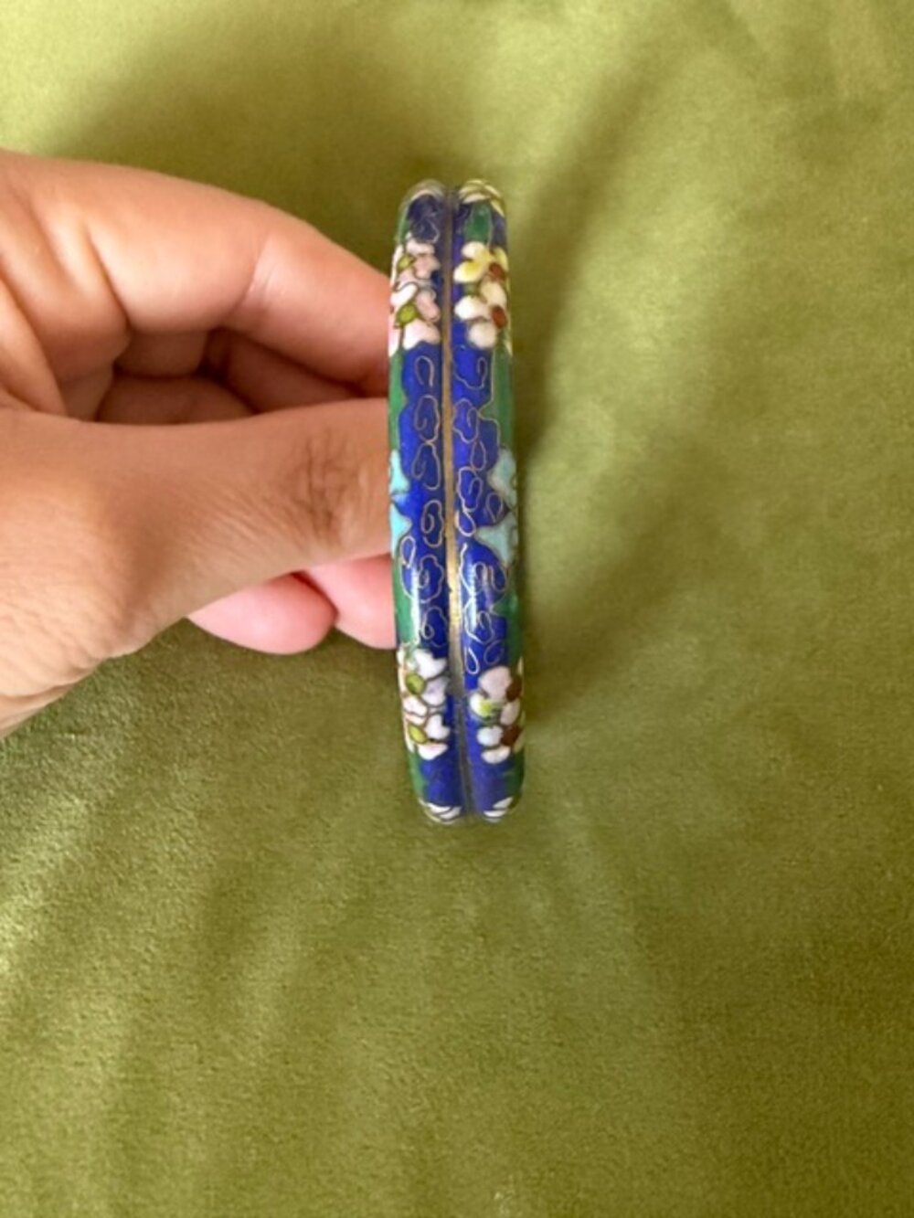 Vintage Cloisonné Double Bangle